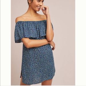 ANTHROPOLOGIE Off-the shoulder dress.